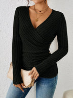 Aurora Bauchformendes Langarmtop Mit V Ausschnitt