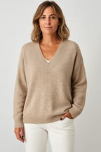 Kaschmir Damenpullover mit V-Ausschnitt | Annelie