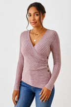 Aurora Bauchformendes Langarmtop Mit V Ausschnitt