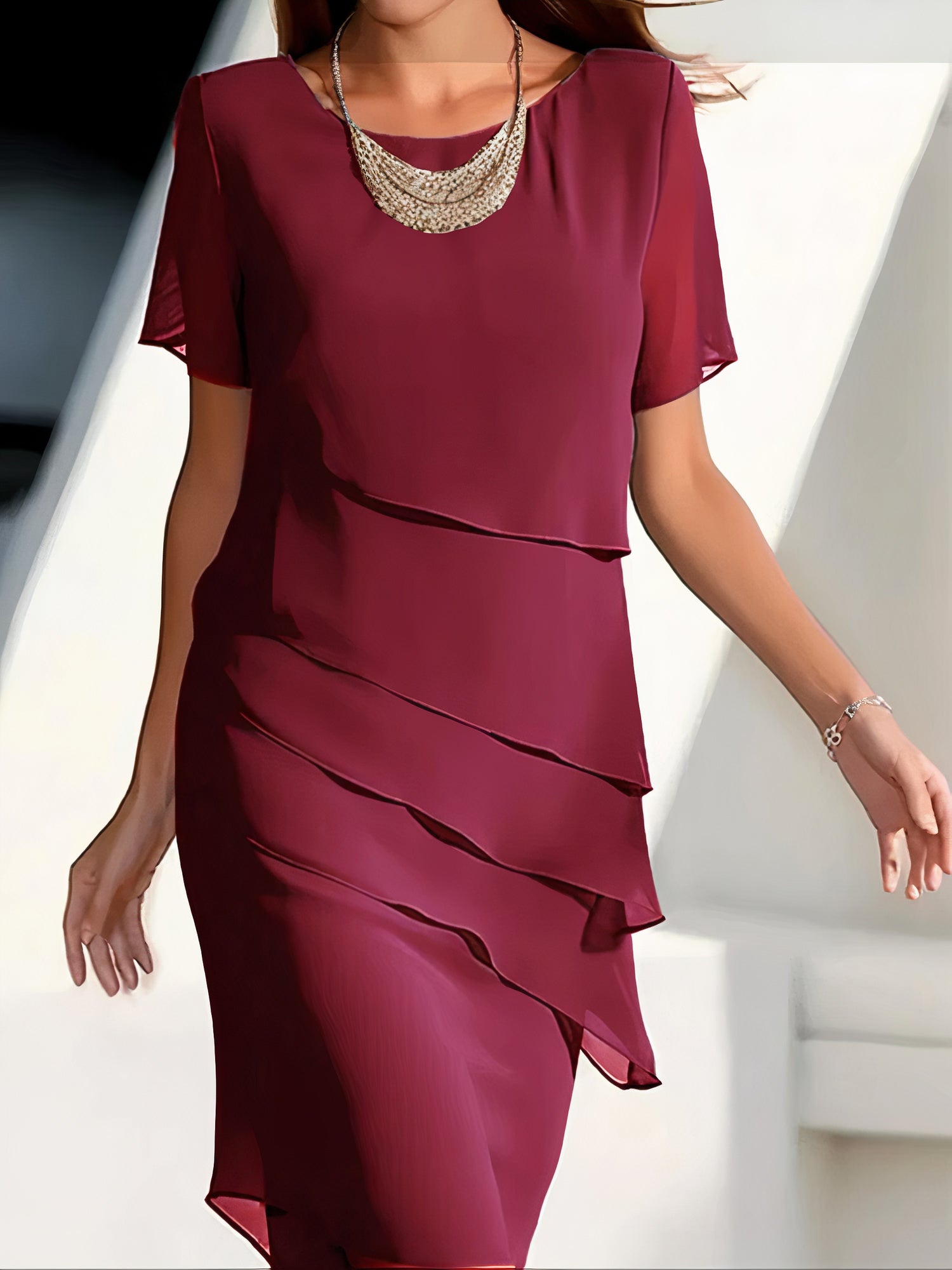 Elegantes Chiffonkleid mit Lagenlook | Zeitloser Stil für Damen | Marlene