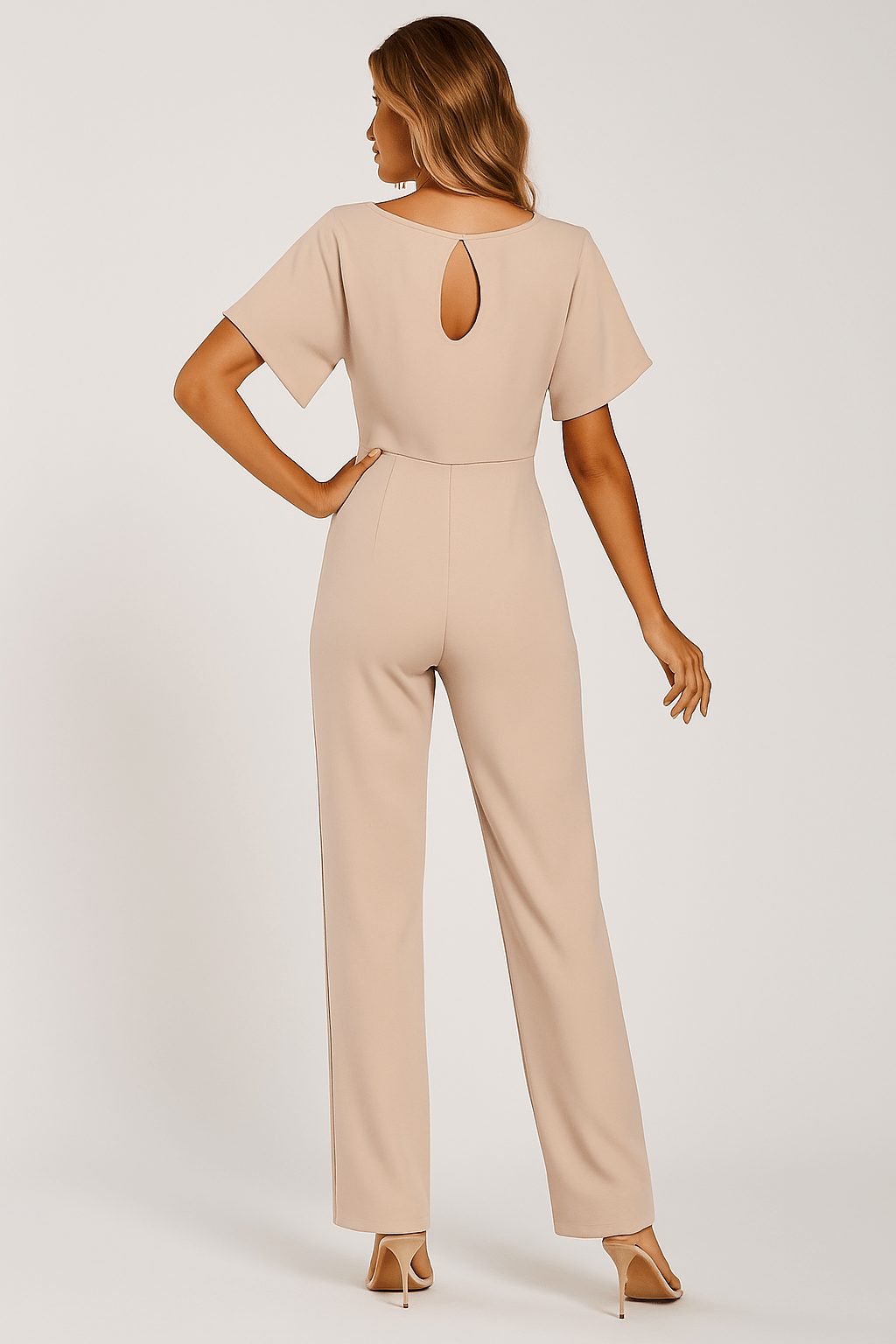 Amara | Eleganter Jumpsuit mit Bindegürtel | Weit geschnitten | Damen