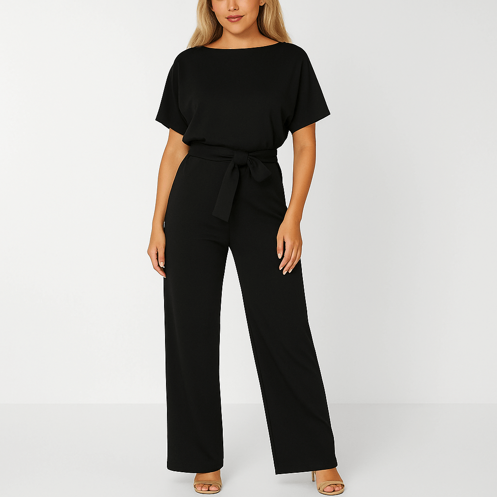 Amara | Eleganter Jumpsuit mit Bindegürtel | Weit geschnitten | Damen